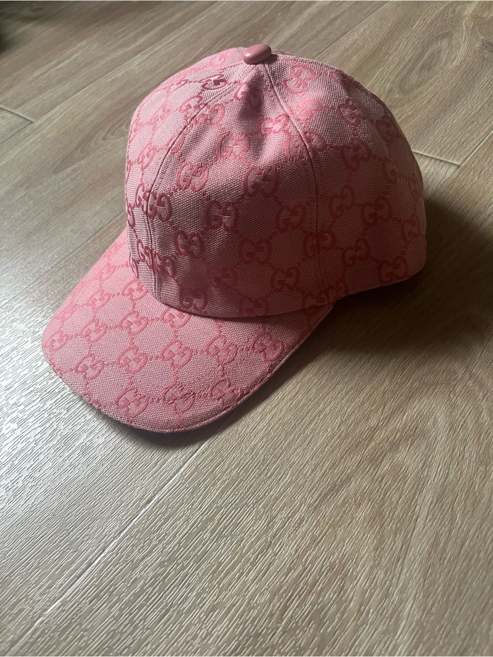 ✨Gucci Pink GG Logo Canvas Baseball Cap - Amazing Condition - Picture 3 of 5
